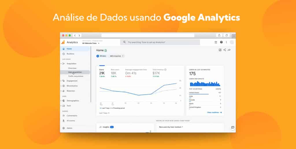 O Google Analytics é uma das principais ferramentas para análise de dados em Lojas Virtuais.
